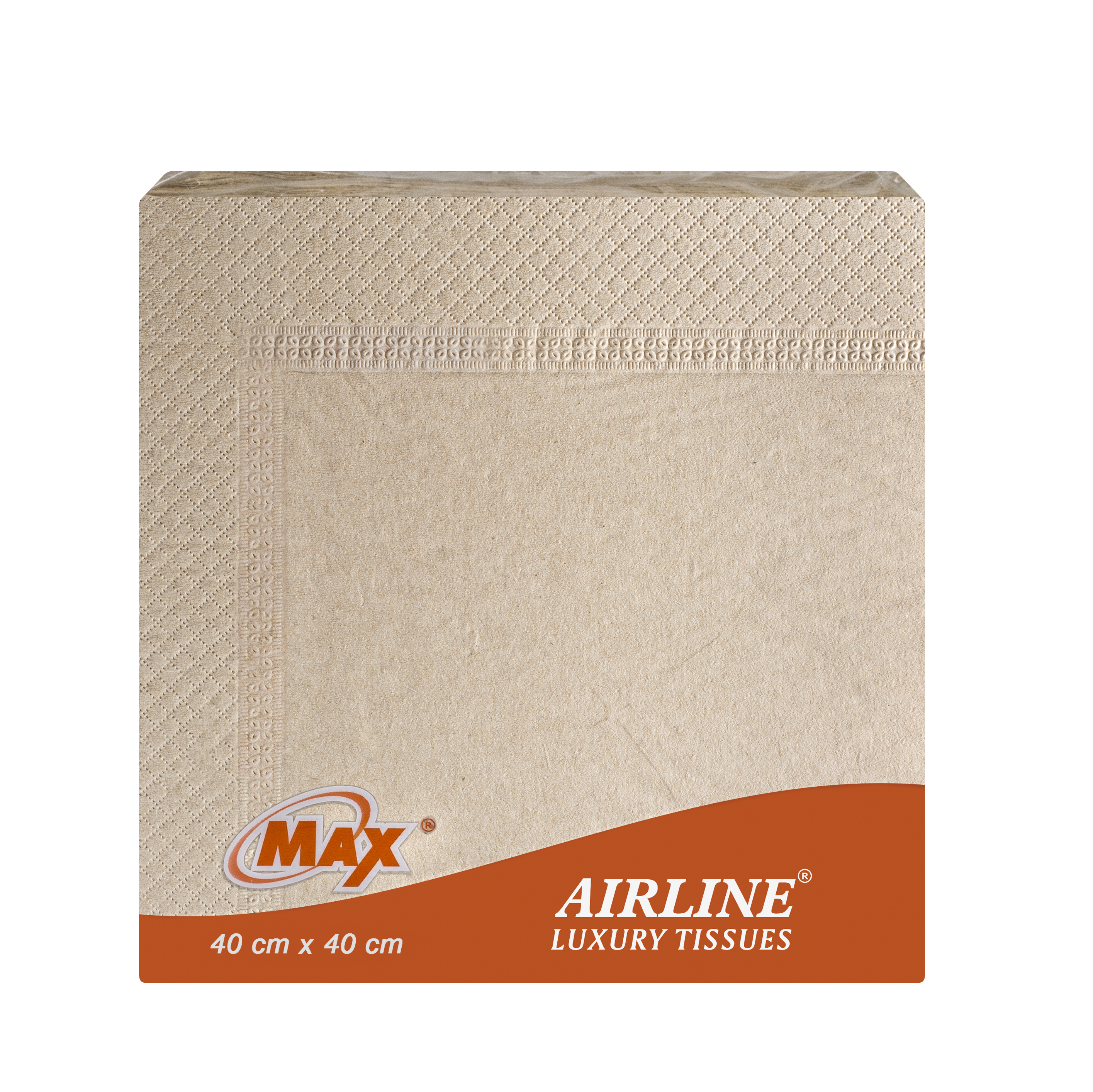 Max Airline 40 cm x 40 cm – 2 Ply Brown Tissue Napkin | 50 Pulls x 6 Packs