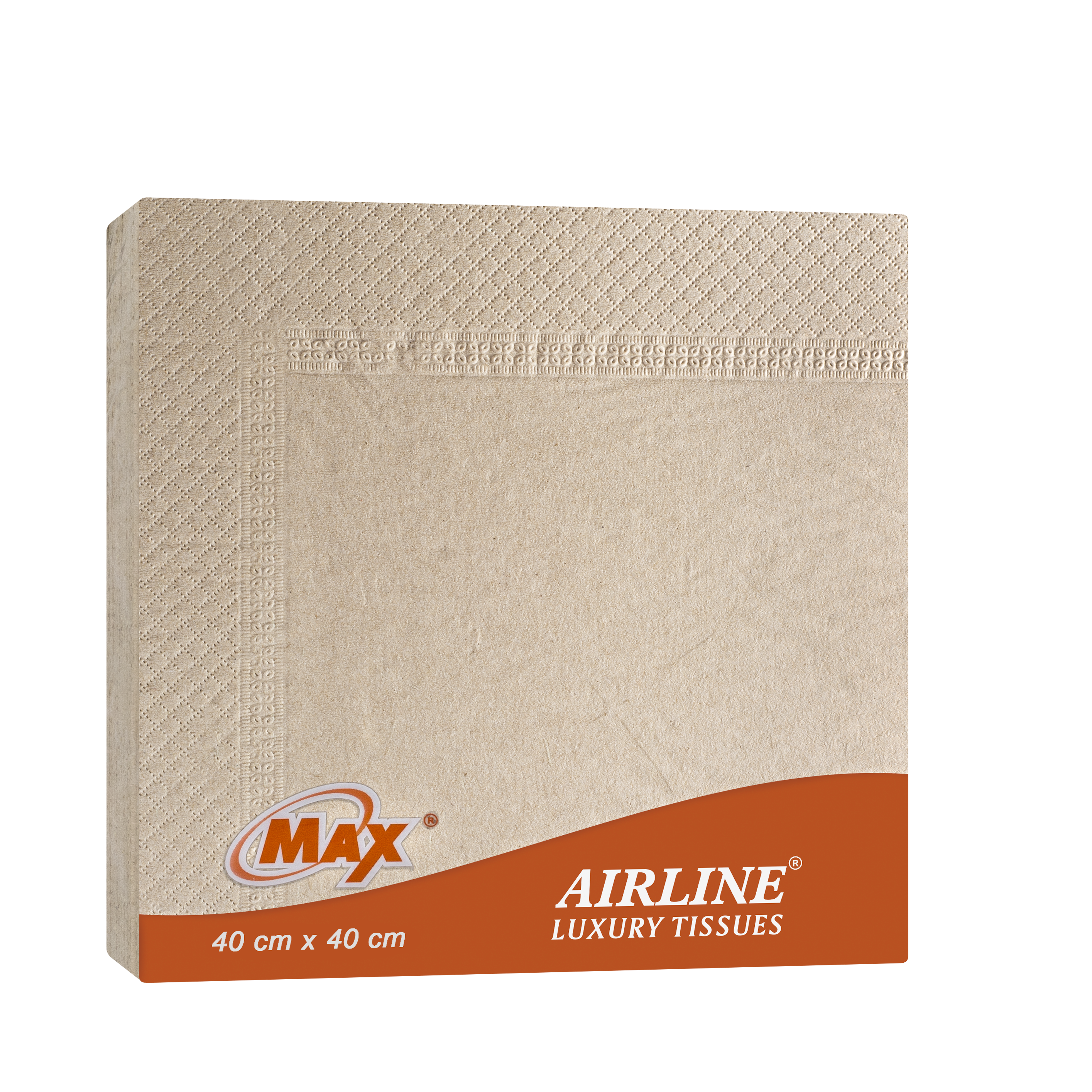 Max Airline 40 cm x 40 cm – 2 Ply Brown Tissue Napkin | 50 Pulls x 6 Packs