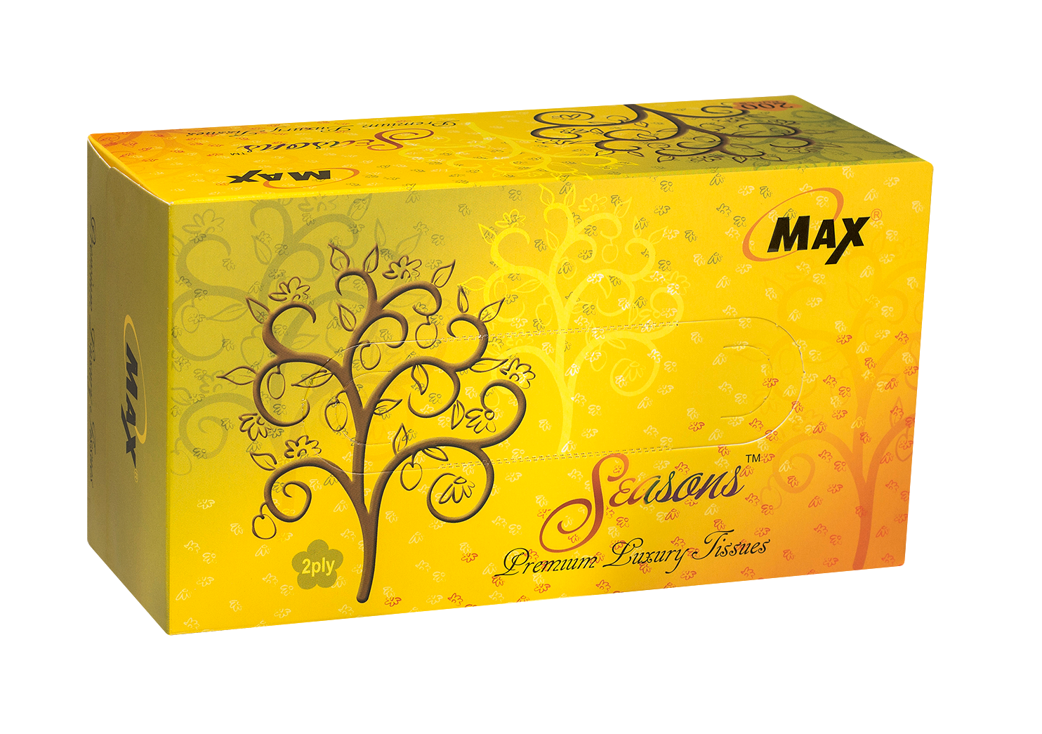 Max Seasons - 200 Pulls | Virgin Facial Tissue Box | Pack of 12