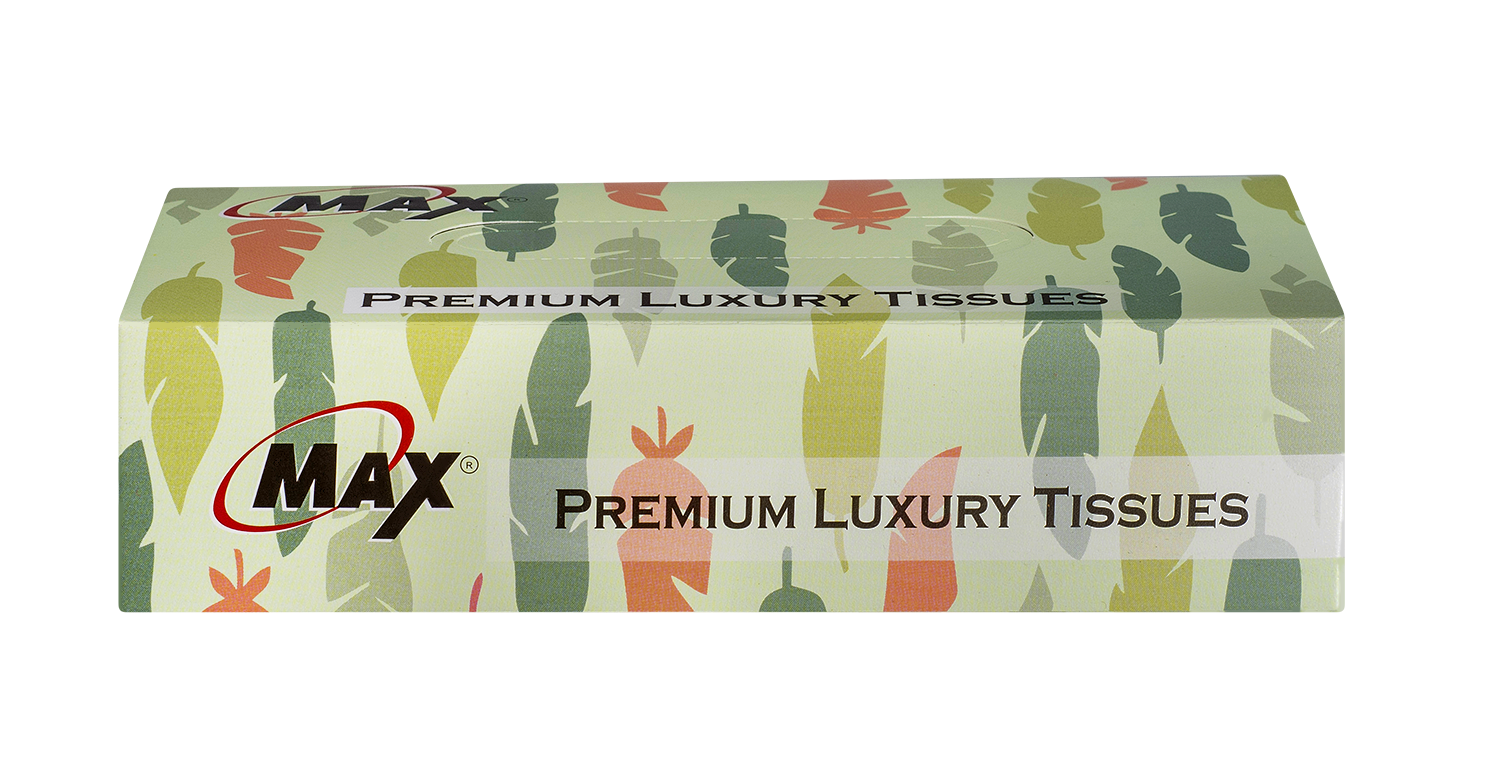 Max Facial Tissue Autumn Leaf - 80 Pulls | Virgin Facial Tissue Box | Pack of 12