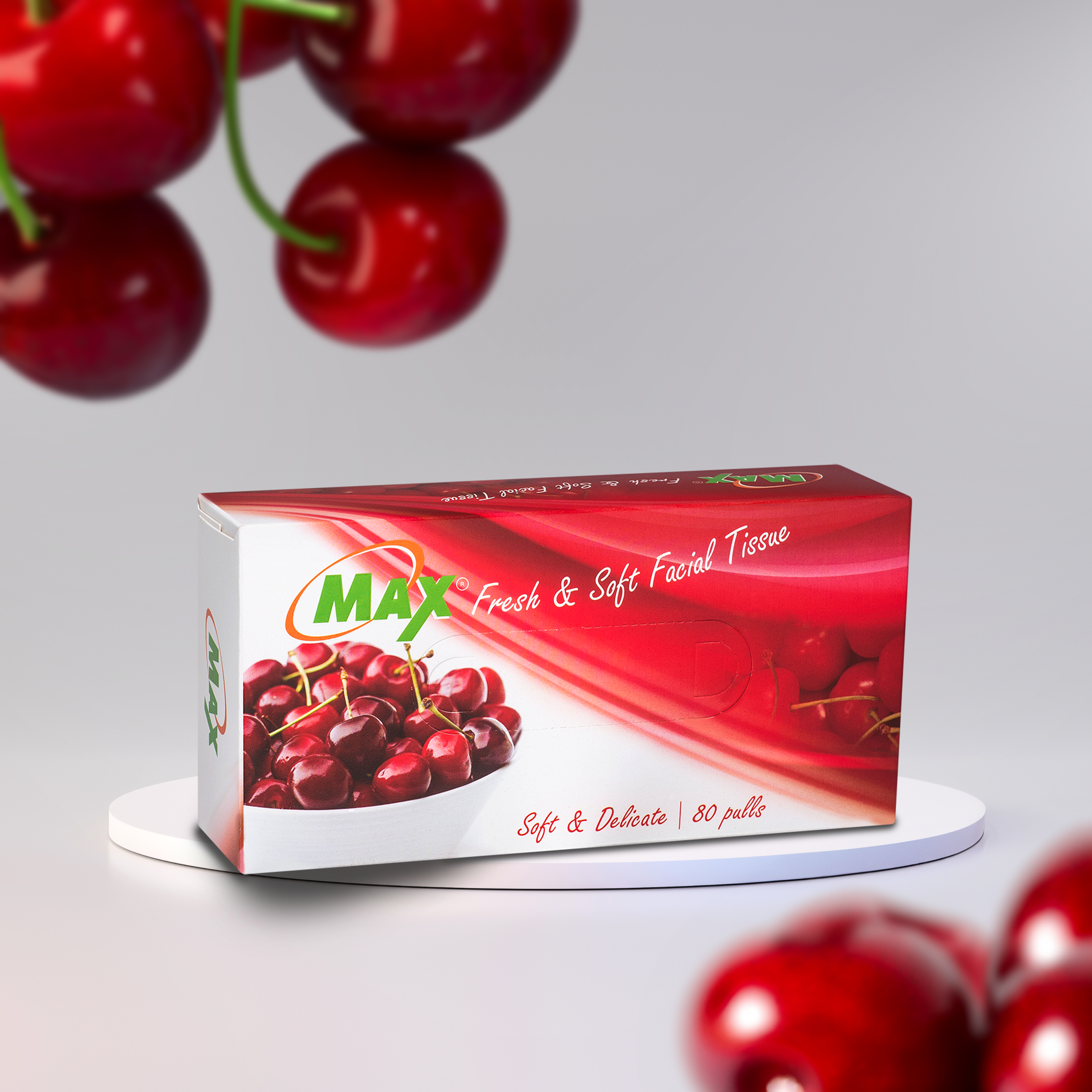 Max Facial Tissue Mix Fruit - 80 Pulls | Virgin Facial Tissue Box | Pack of 12