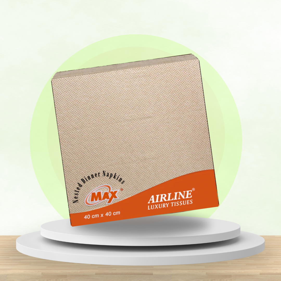 Max Airline 40 cm x 40 cm – 2 Ply Virgin Tissue Napkin | 50 Pulls x 6 Packs