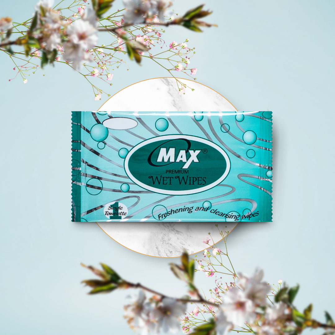 Max Wet Wipe Single | Virgin Facial Wipes | Pack of 50 x 6 Packs